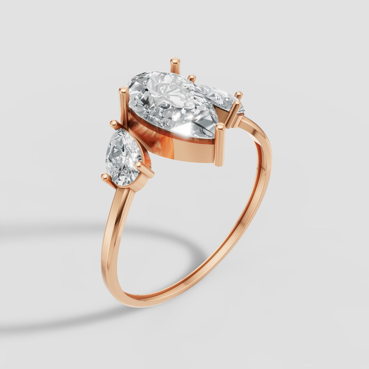 Pia Pear and Marquise Ring in Rose Gold