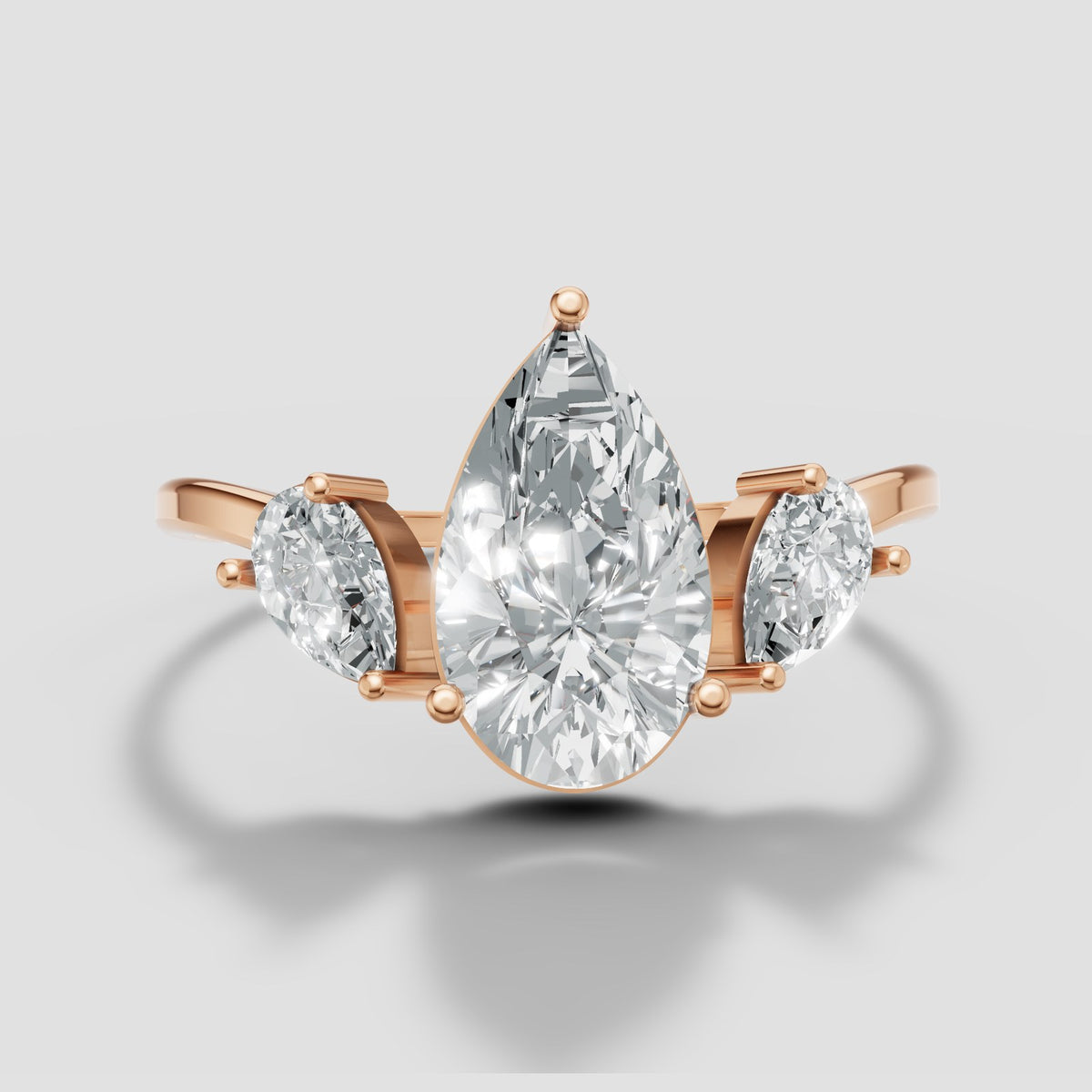 Pia Pear and Marquise Ring in Rose Gold