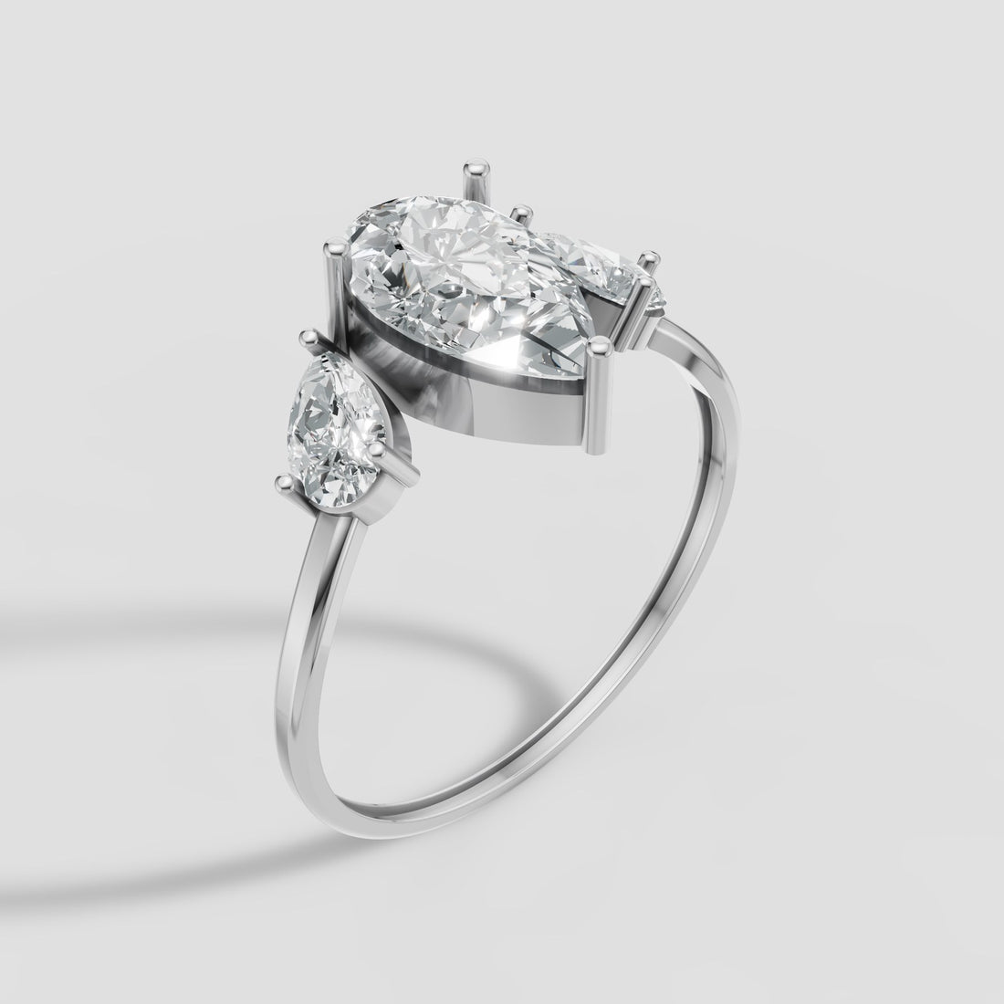 Pia Pear and Marquise Ring in White Gold