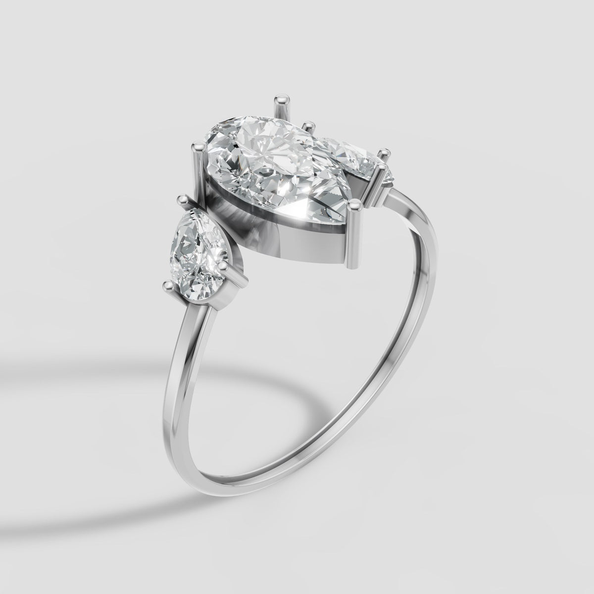 Pia Pear and Marquise Ring in White Gold