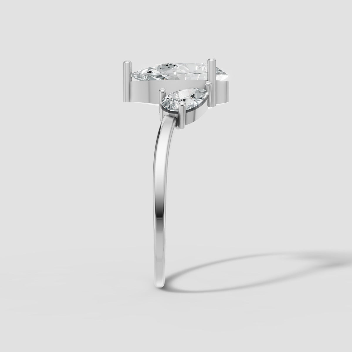 Pia Pear and Marquise Ring in White Gold