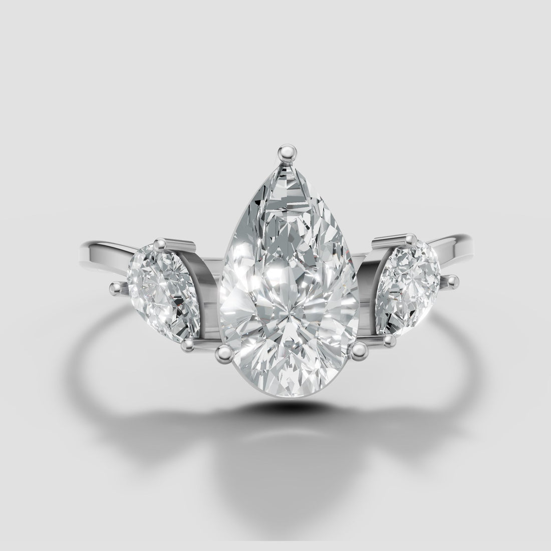 Pia Pear and Marquise Ring in White Gold