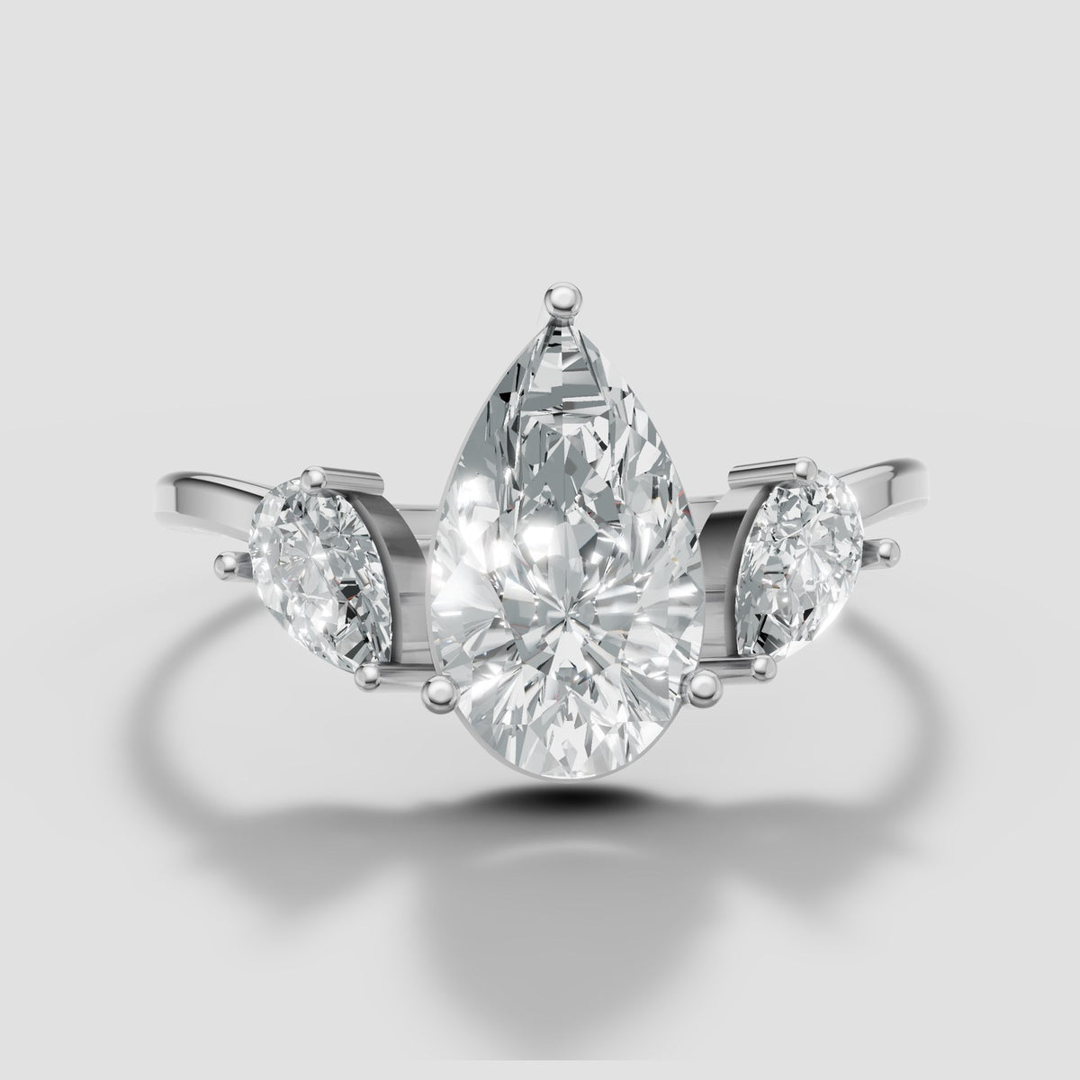 Pia Pear and Marquise Ring in White Gold