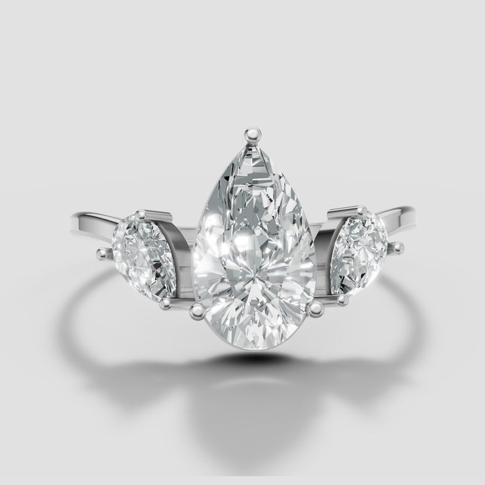 Pia Pear and Marquise Ring in White Gold