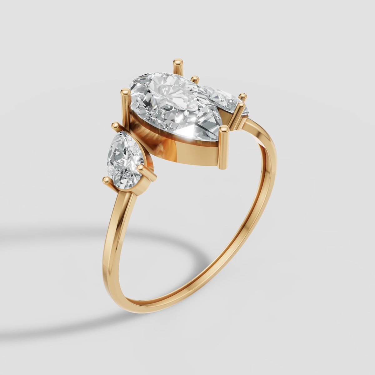 Pia Pear and Marquise Ring in Yellow Gold