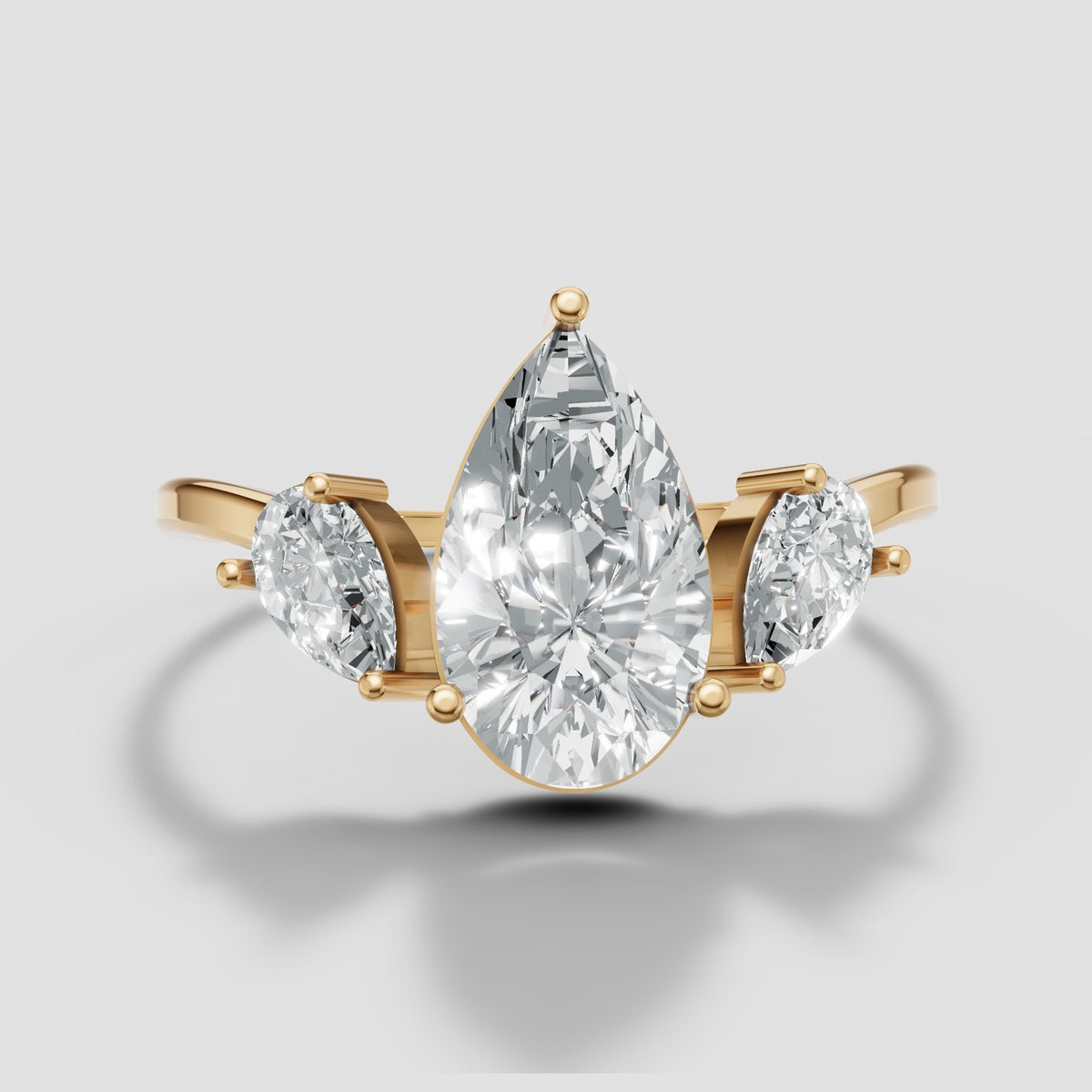 Pia Pear and Marquise Ring in Yellow Gold