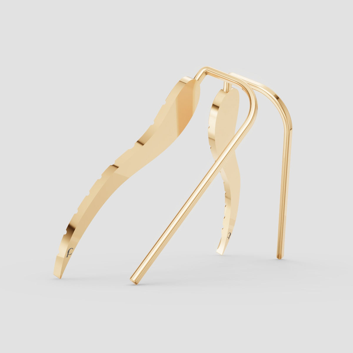 Plume Leaf Ear Climbers in Yellow Gold