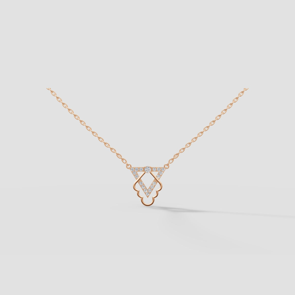 Prism Open Heart Necklace in Rose Gold