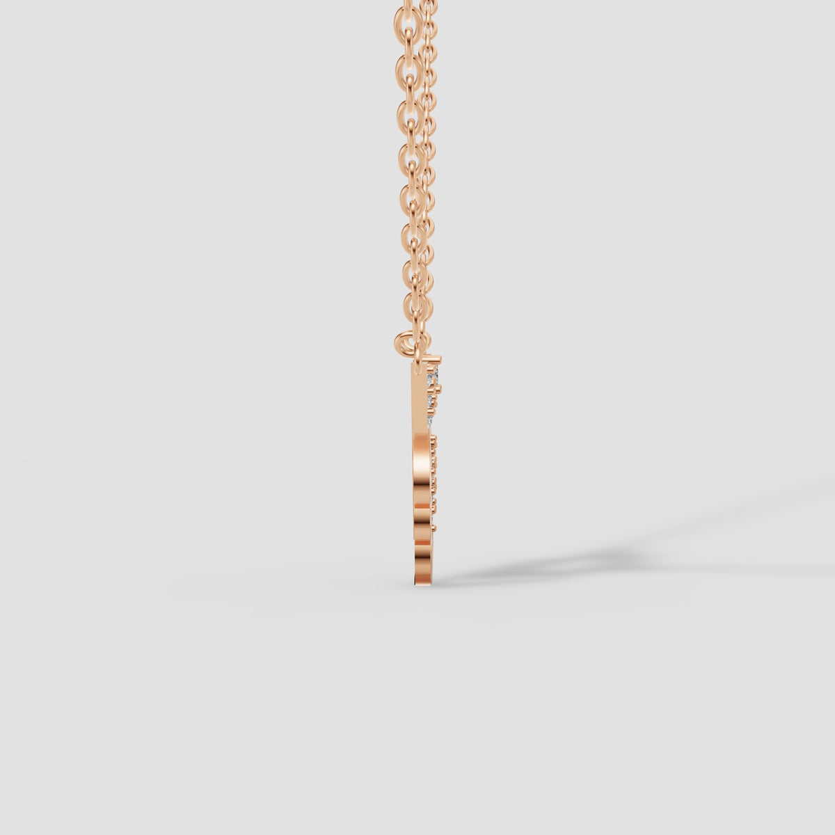 Prism Open Heart Necklace in Rose Gold