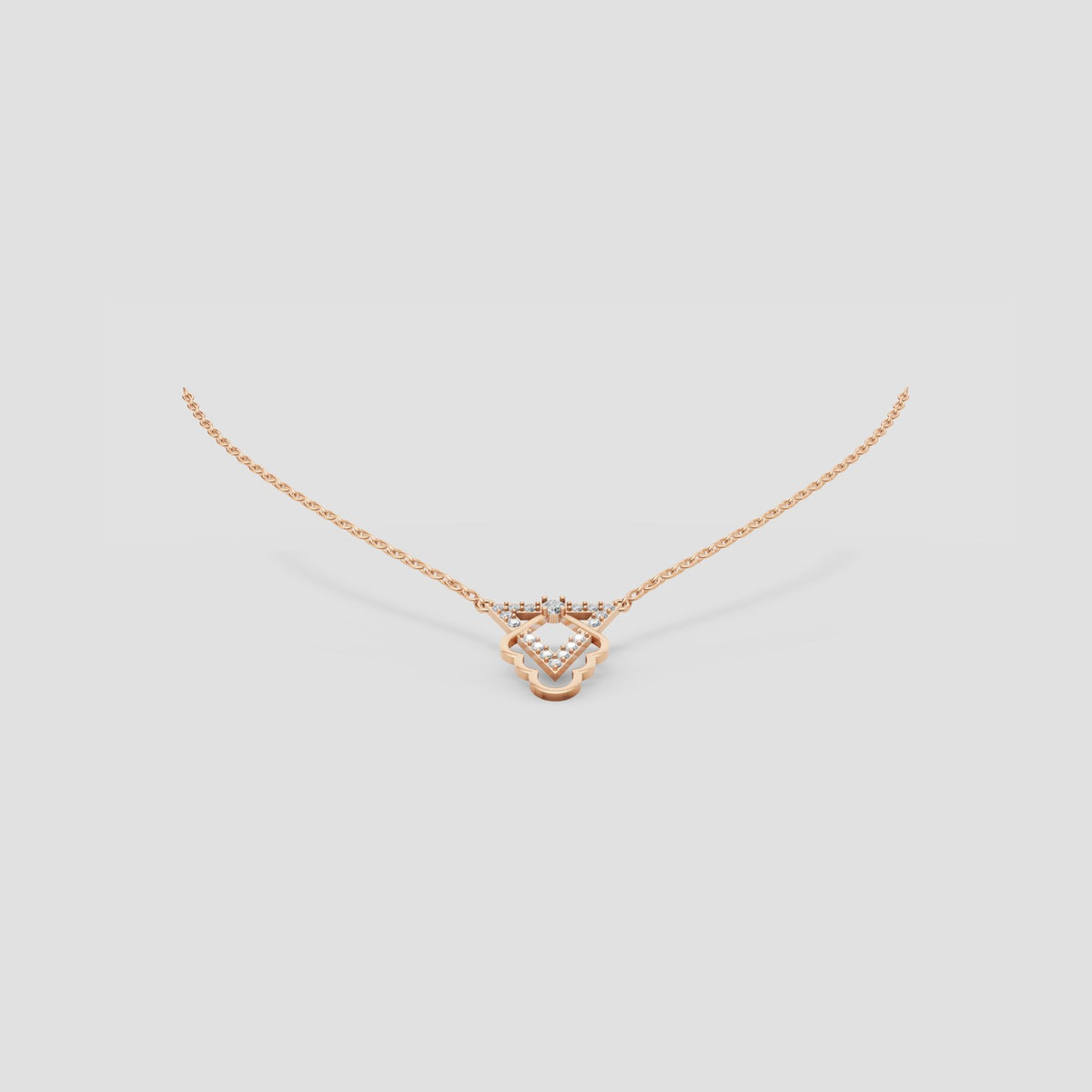 Prism Open Heart Necklace in Rose Gold