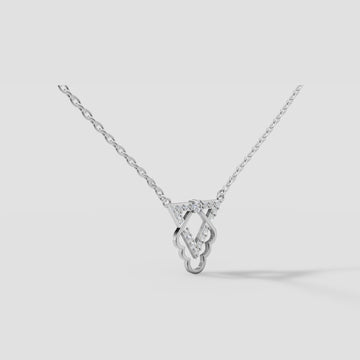 Prism Open Heart Necklace in White Gold