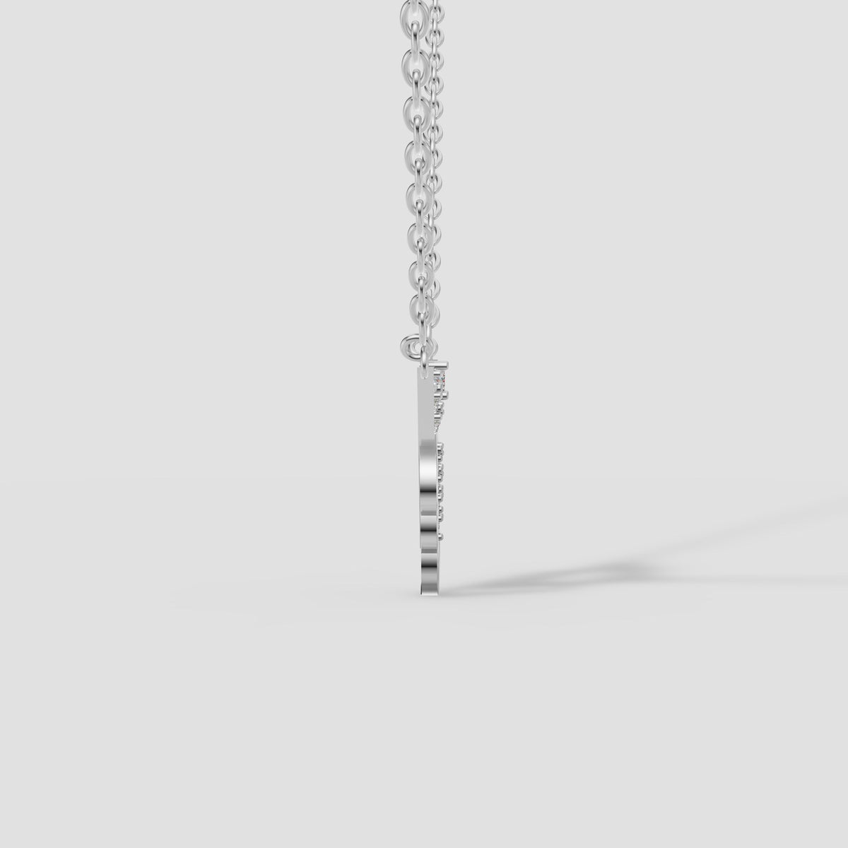Prism Open Heart Necklace in White Gold
