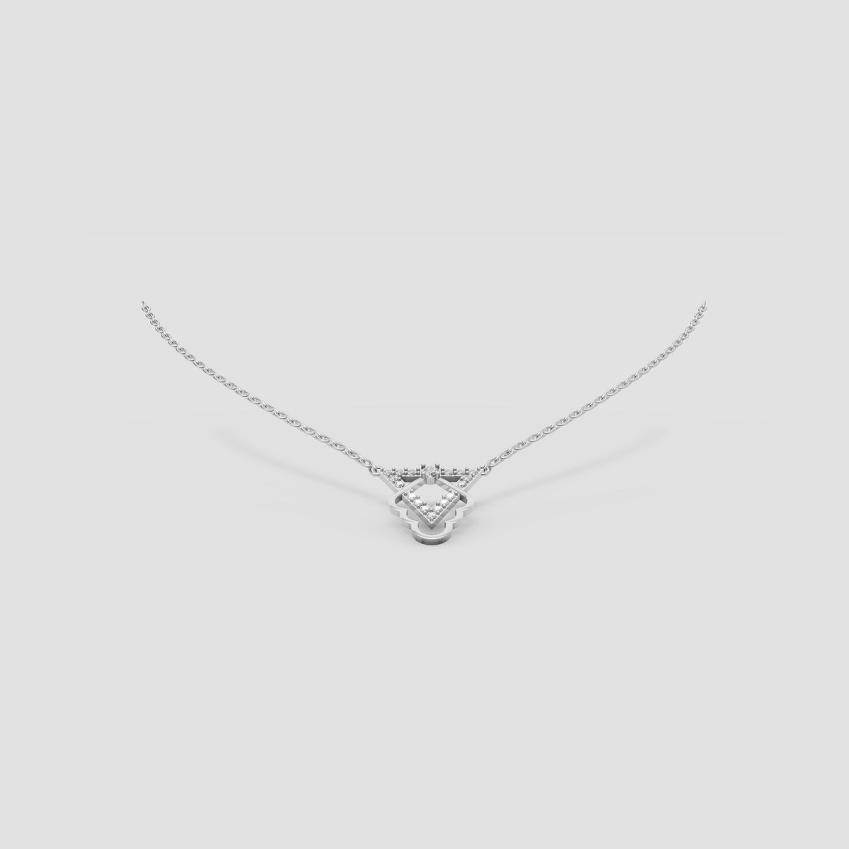 Prism Open Heart Necklace in White Gold
