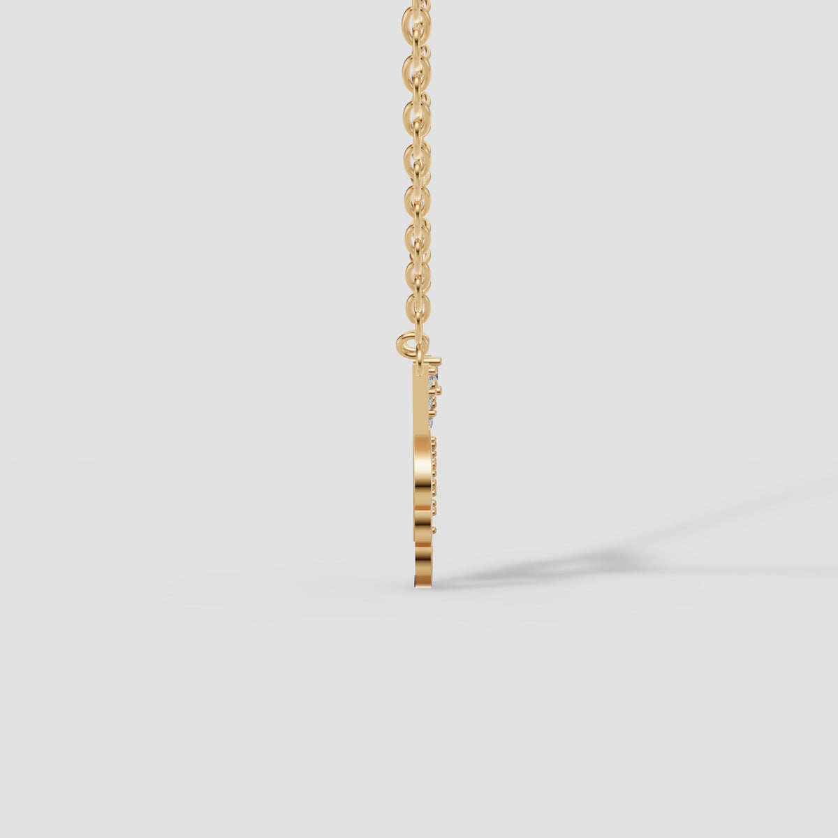 Prism Open Heart Necklace in Yellow Gold