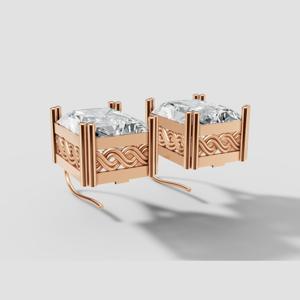 Radiant Filigree Drops in Rose Gold