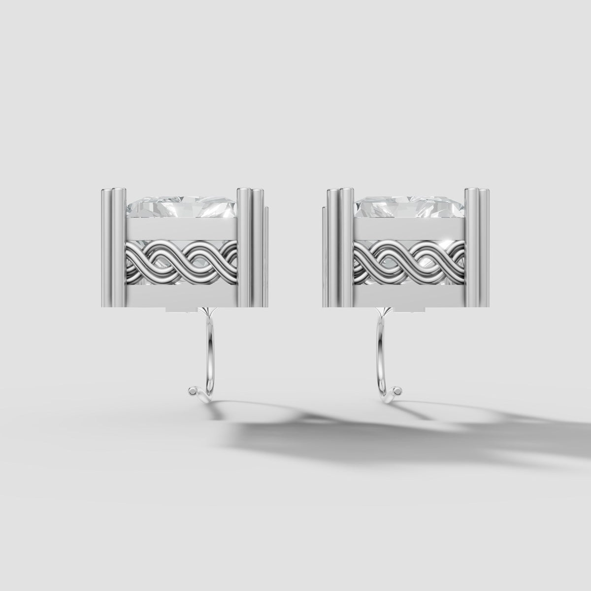 Radiant Filigree Drops in White Gold