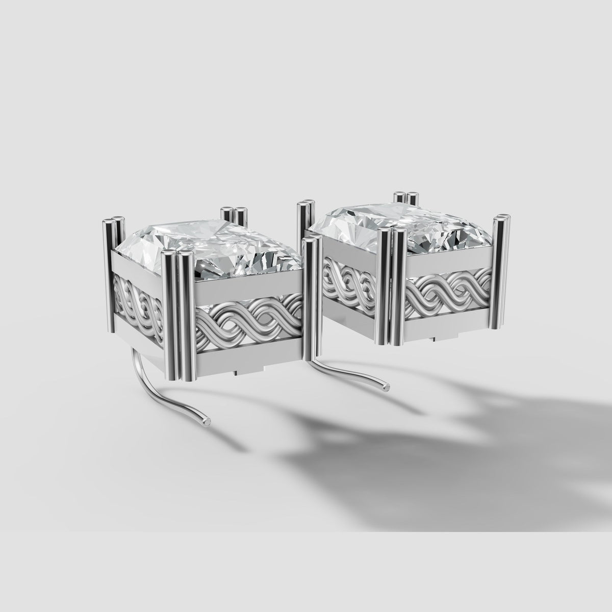 Radiant Filigree Drops in White Gold