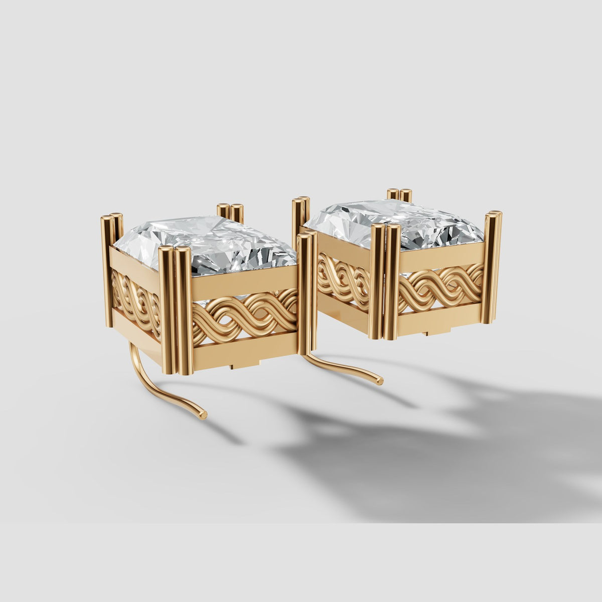Radiant Filigree Drops in Yellow Gold