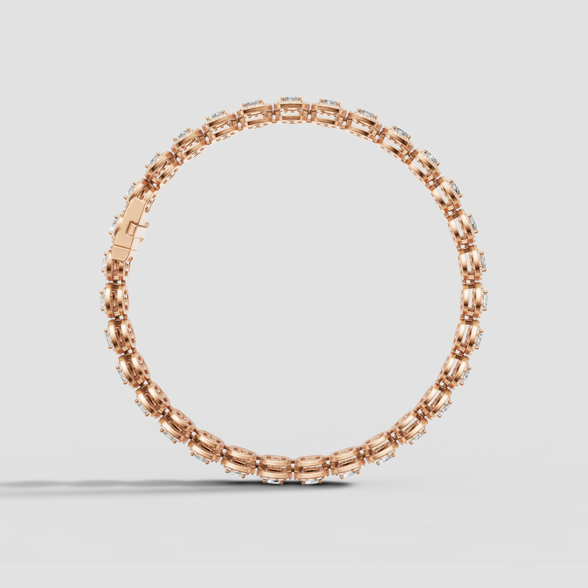 Radiant Halo Tennis Bracelet in Rose Gold