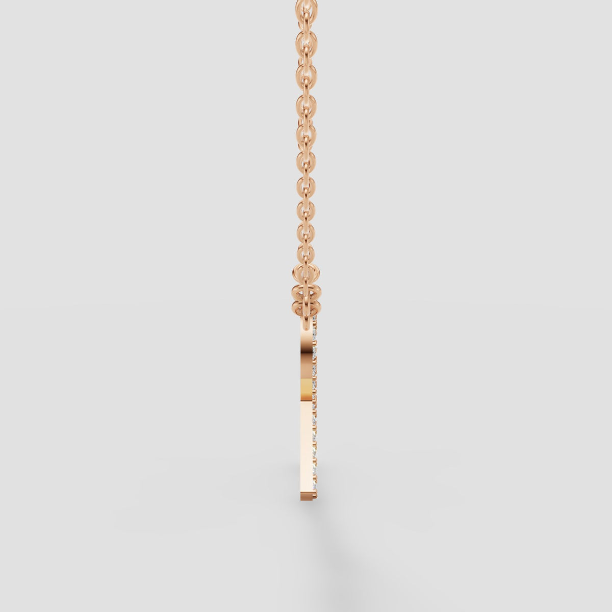 Ribbon Pave Pendant in Rose Gold