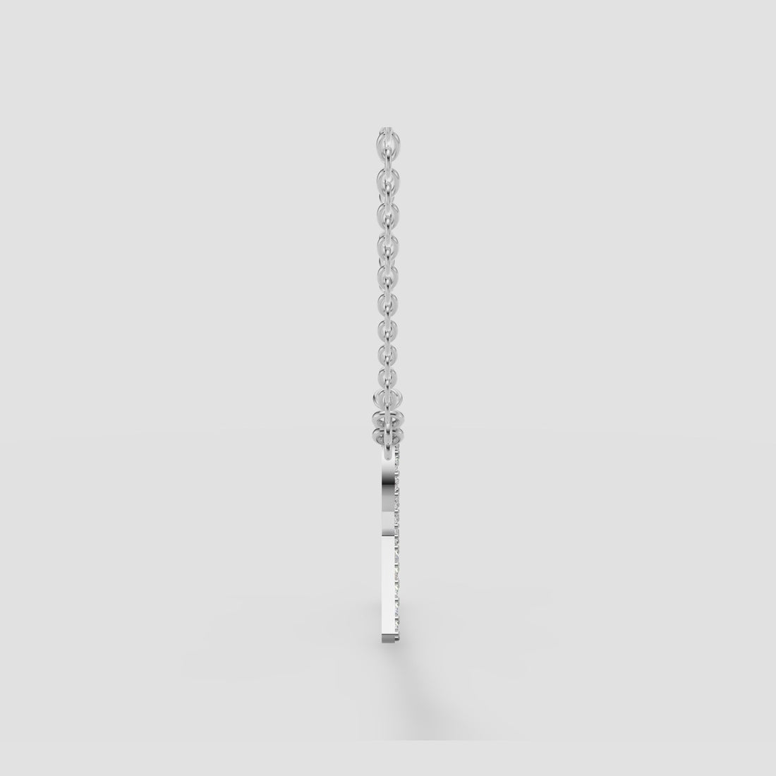 Ribbon Pave Pendant in White Gold