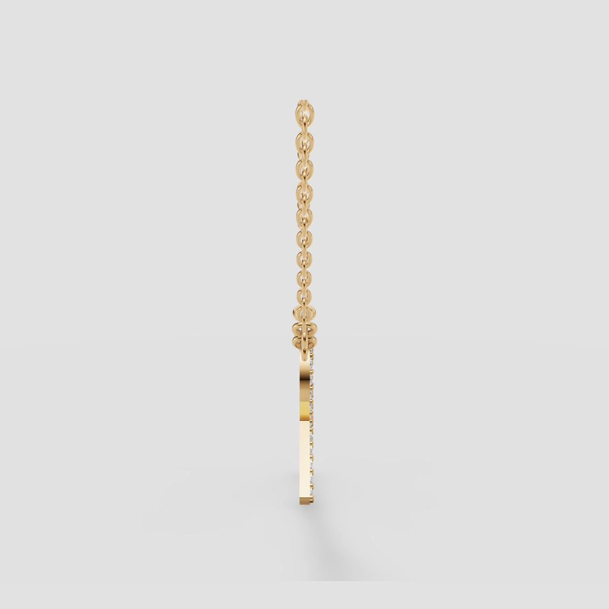 Ribbon Pave Pendant in Yellow Gold