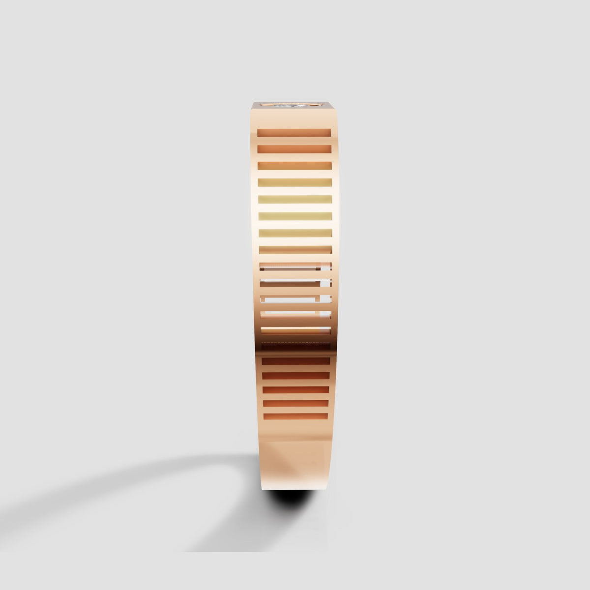 Ronan Ribbed Solitaire in Rose Gold