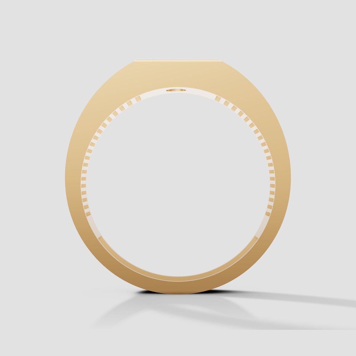 Ronan Ribbed Solitaire in Yellow Gold