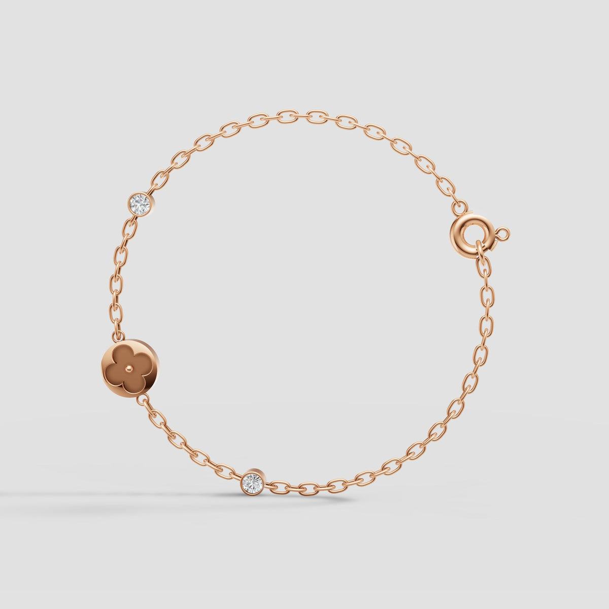 Rosa Bezel Chain Bracelet in Rose Gold