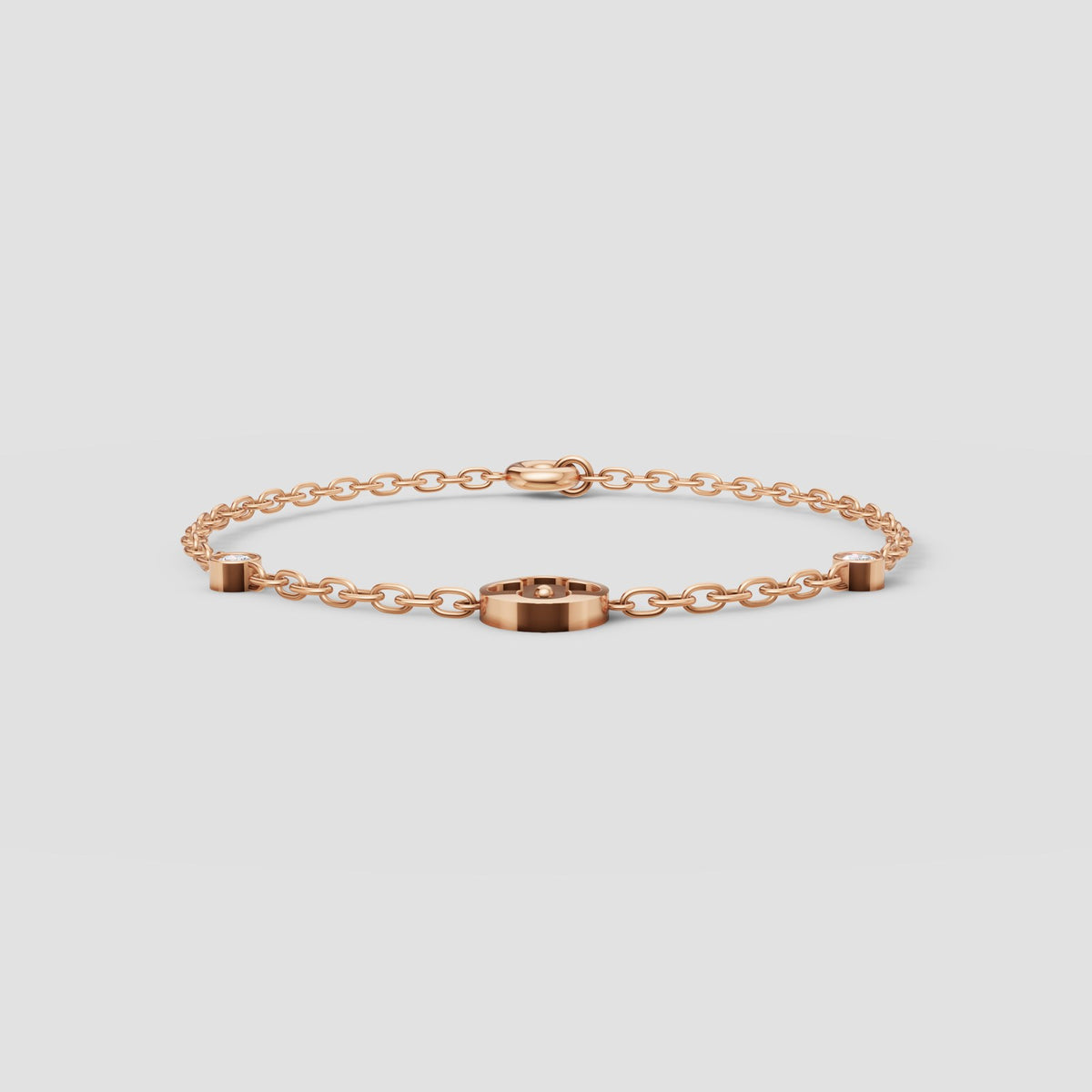 Rosa Bezel Chain Bracelet in Rose Gold