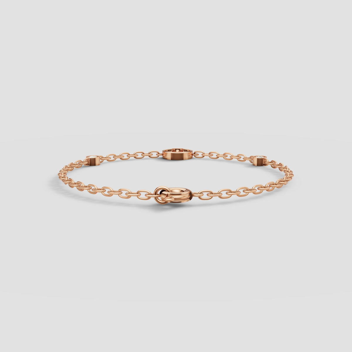 Rosa Bezel Chain Bracelet in Rose Gold