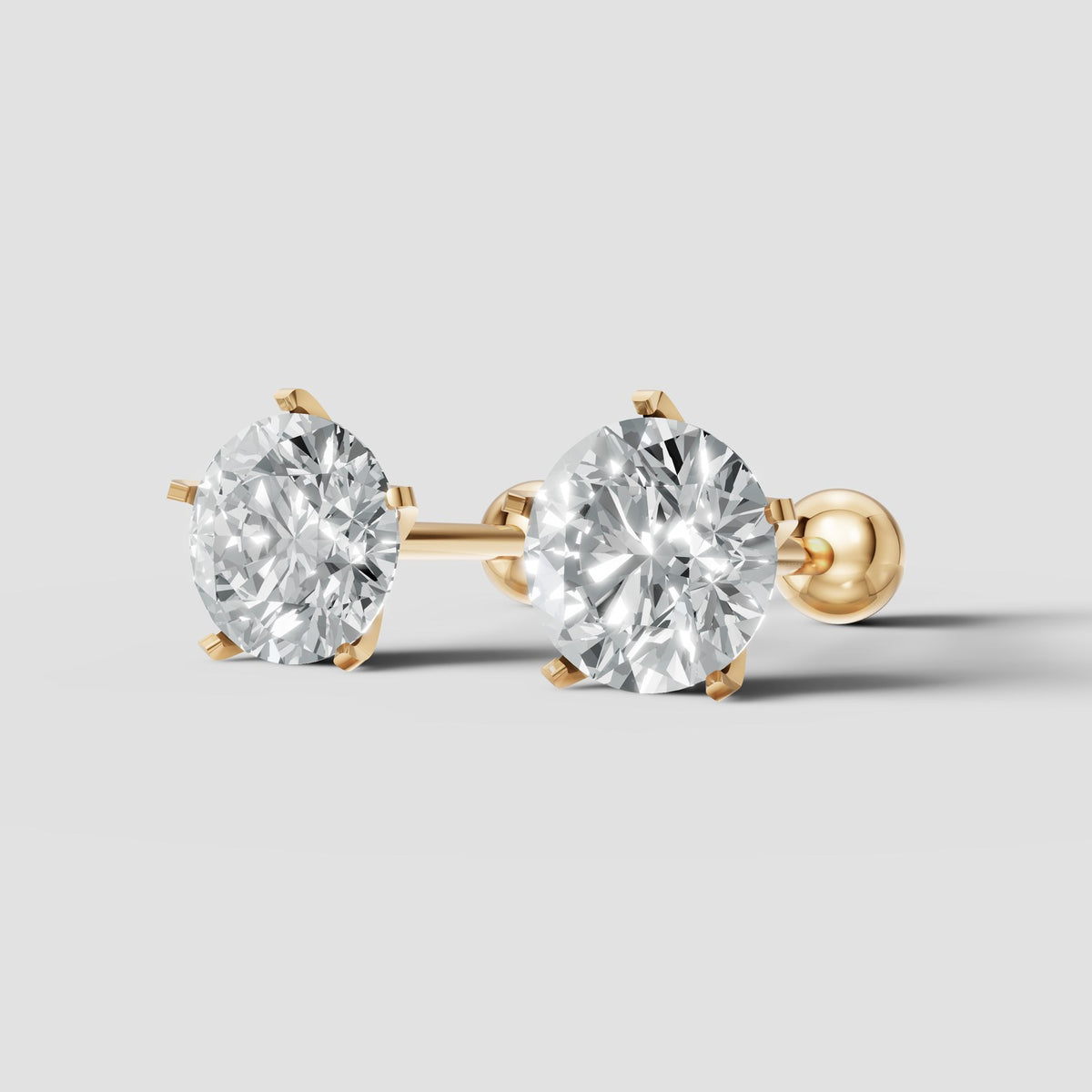 Round Martini Studs in Yellow Gold