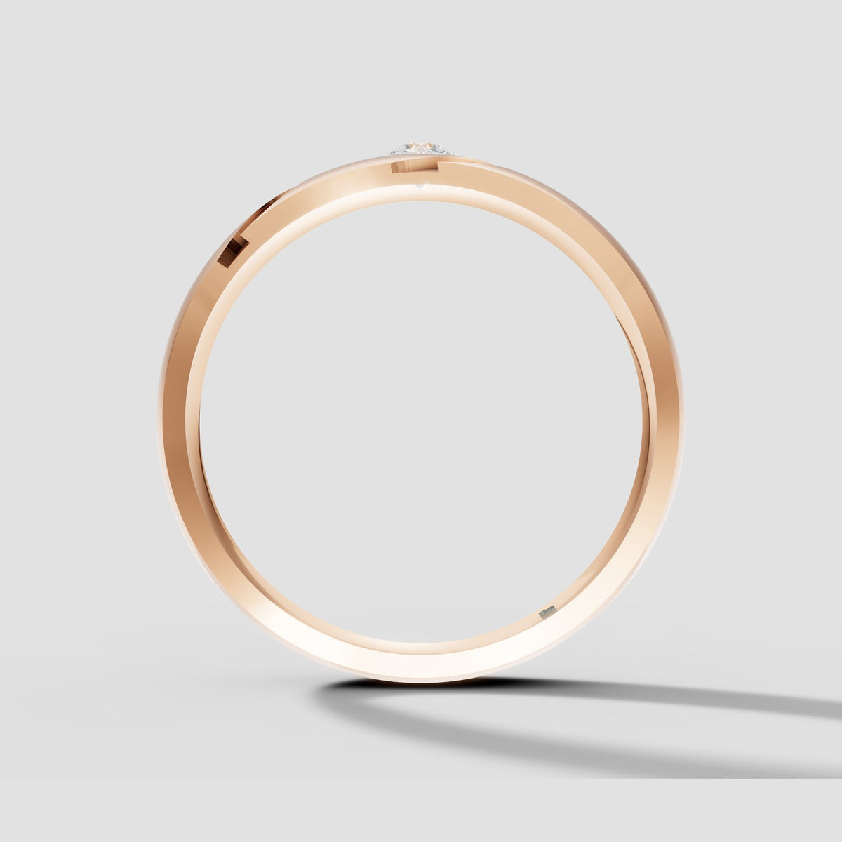 Rowan Flush Set Band in Rose Gold