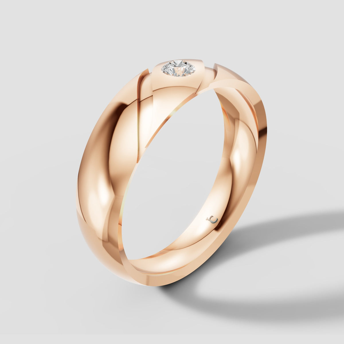 Rowan Flush Set Band in Rose Gold