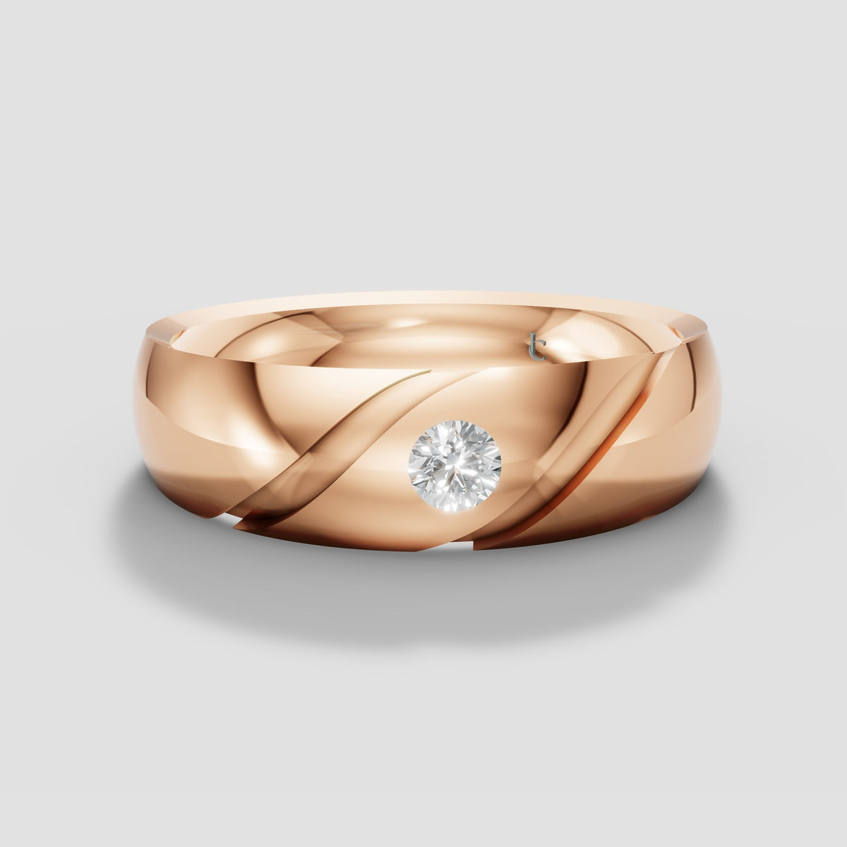 Rowan Flush Set Band in Rose Gold