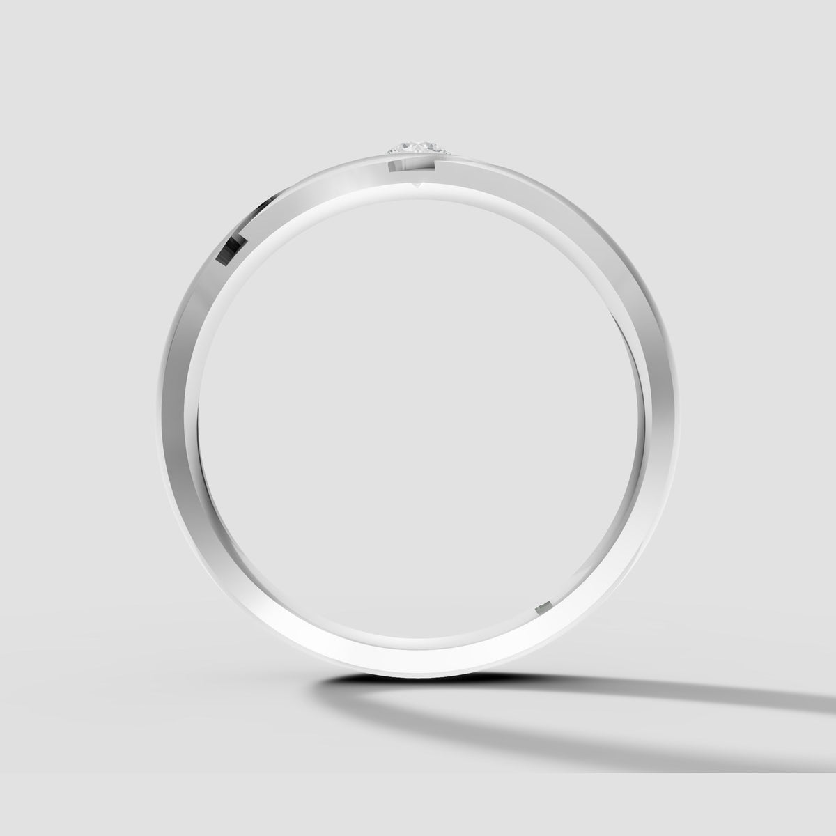 Rowan Flush Set Band in White Gold