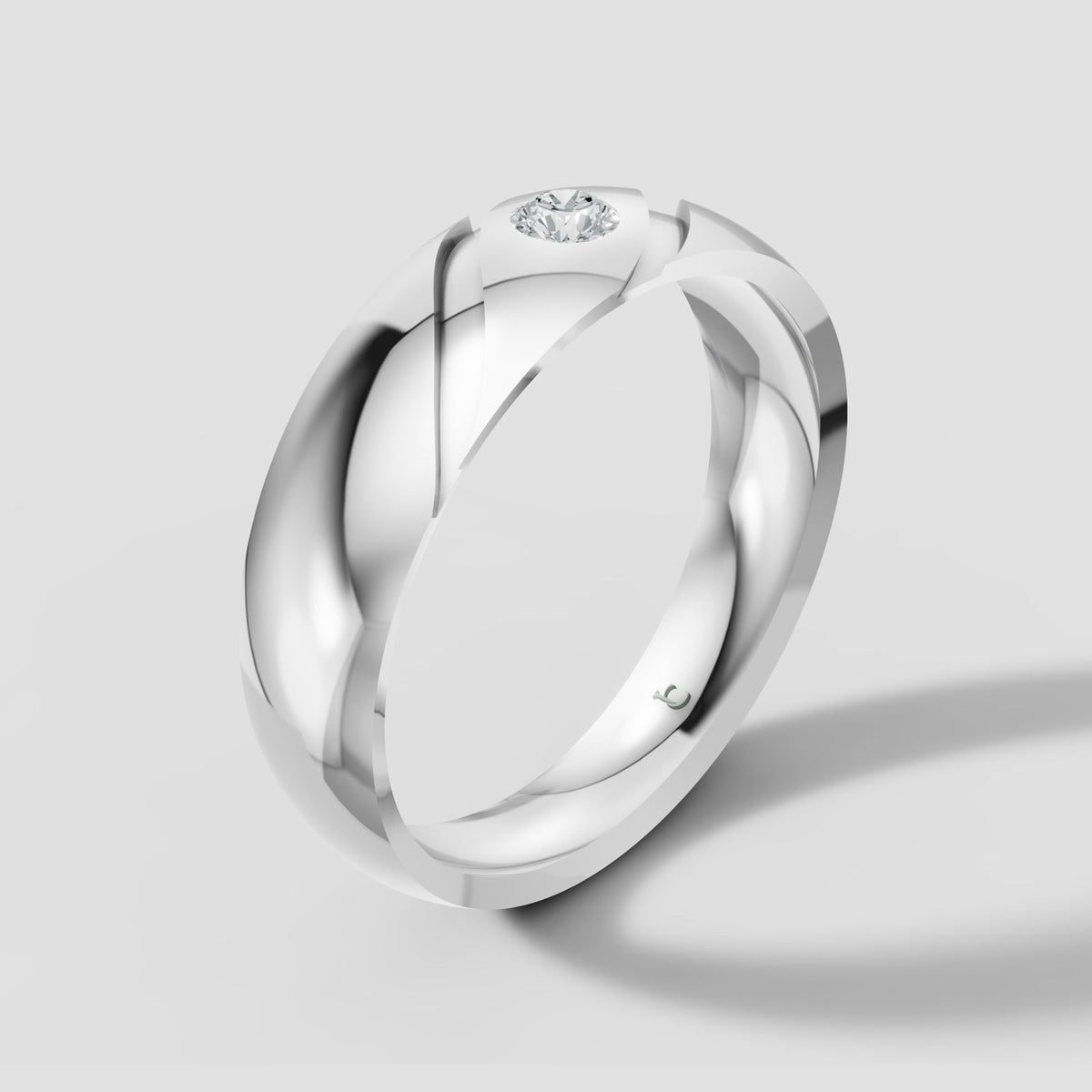 Rowan Flush Set Band in White Gold