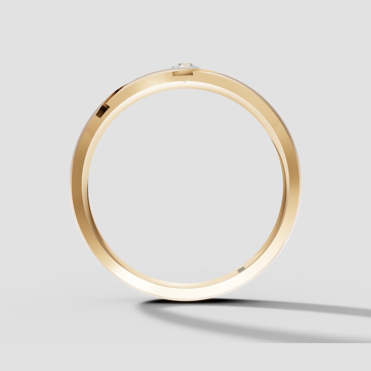 Rowan Flush Set Band in Yellow Gold