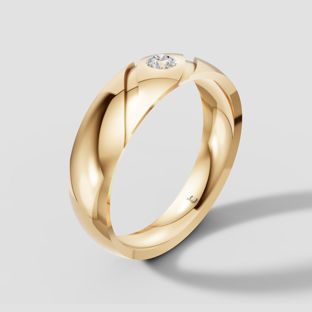 Rowan Flush Set Band in Yellow Gold