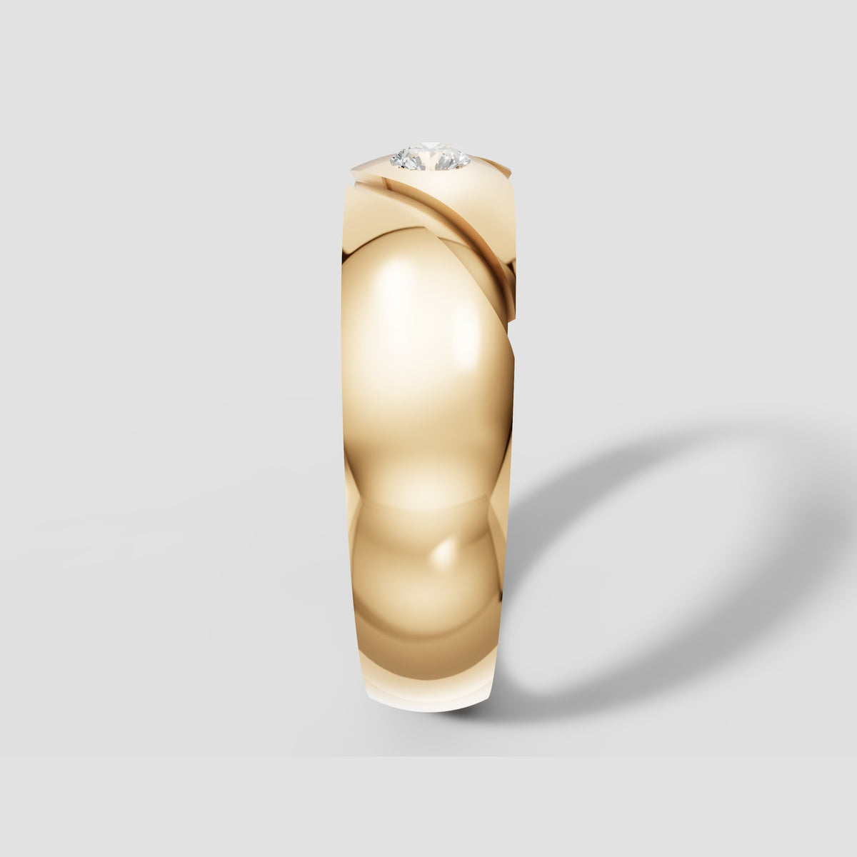 Rowan Flush Set Band in Yellow Gold