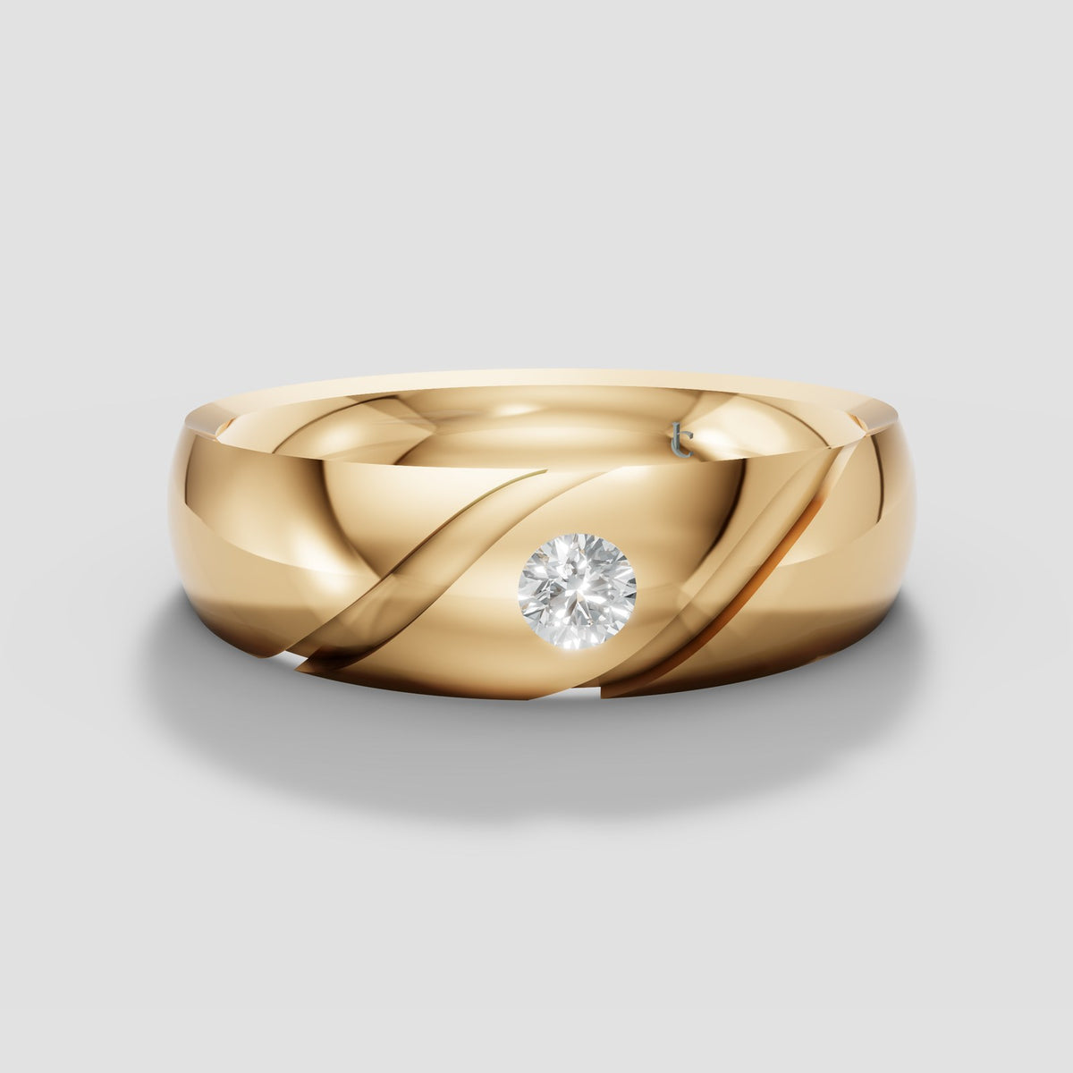 Rowan Flush Set Band in Yellow Gold