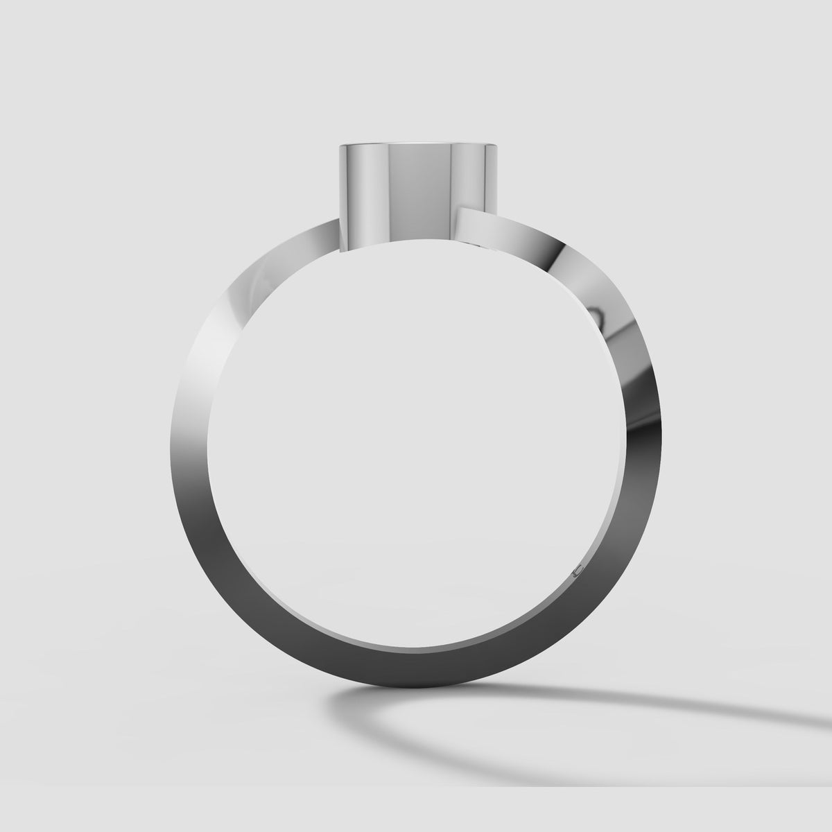 Saskia East West Oval in White Gold