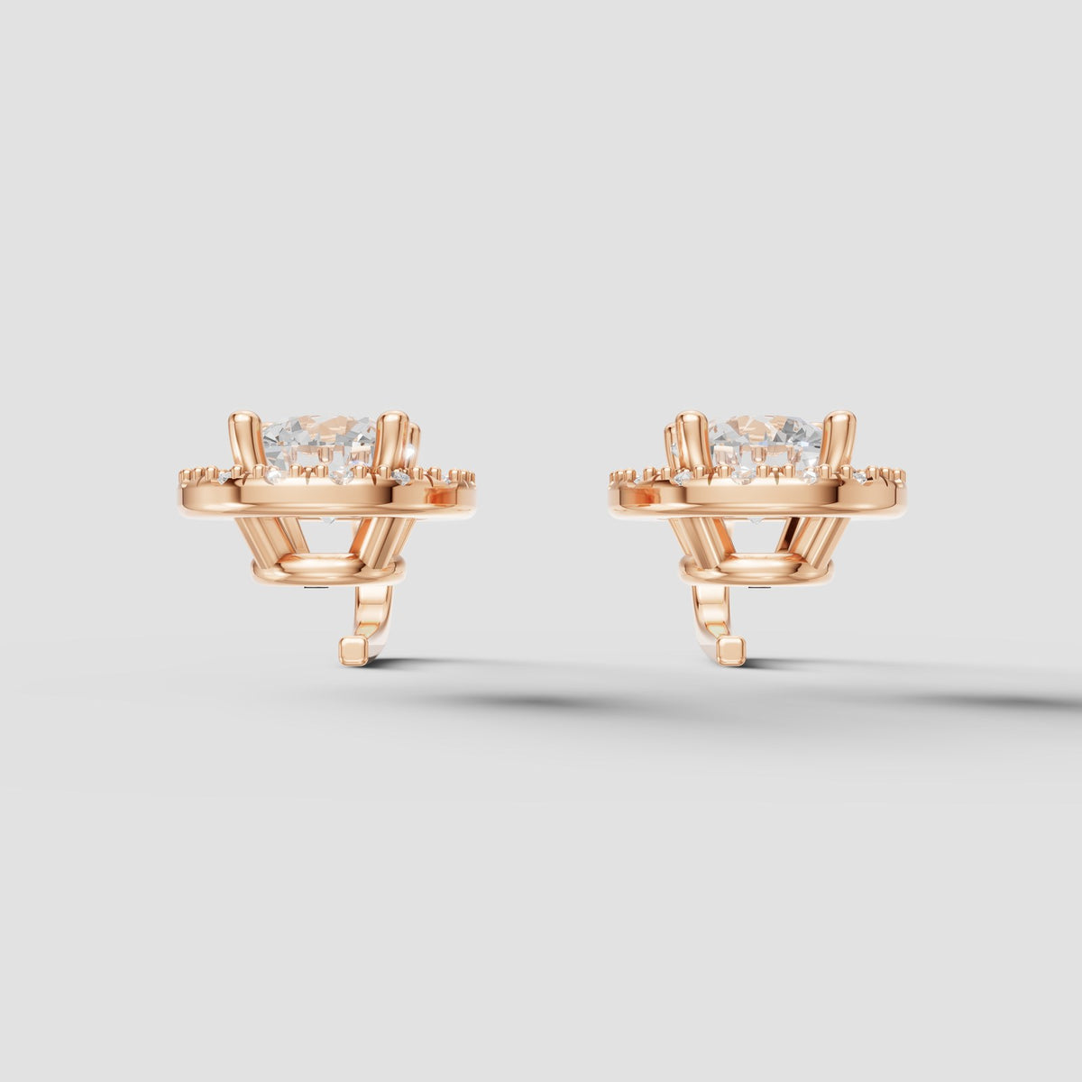 Seren Halo Drops in Rose Gold