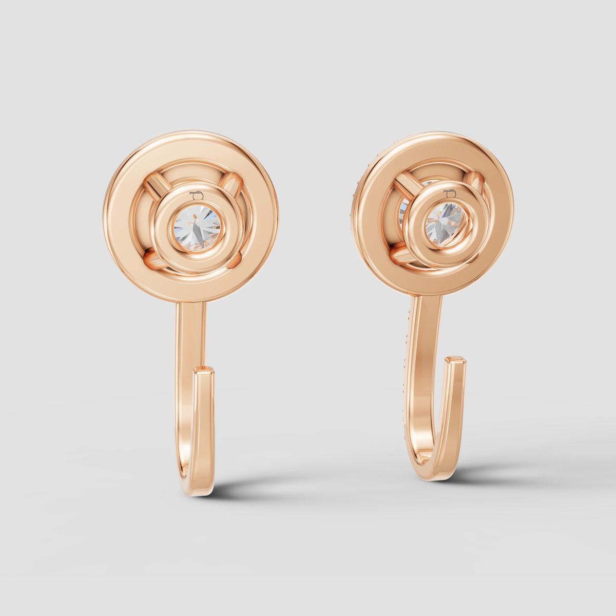 Seren Halo Drops in Rose Gold