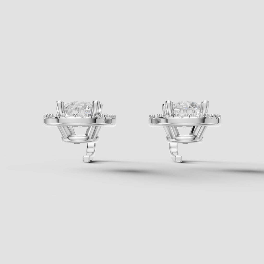 Seren Halo Drops in White Gold