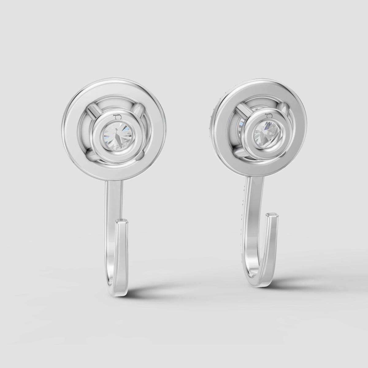 Seren Halo Drops in White Gold