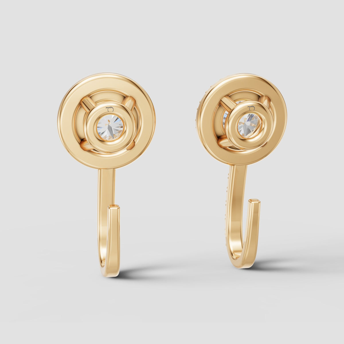Seren Halo Drops in Yellow Gold