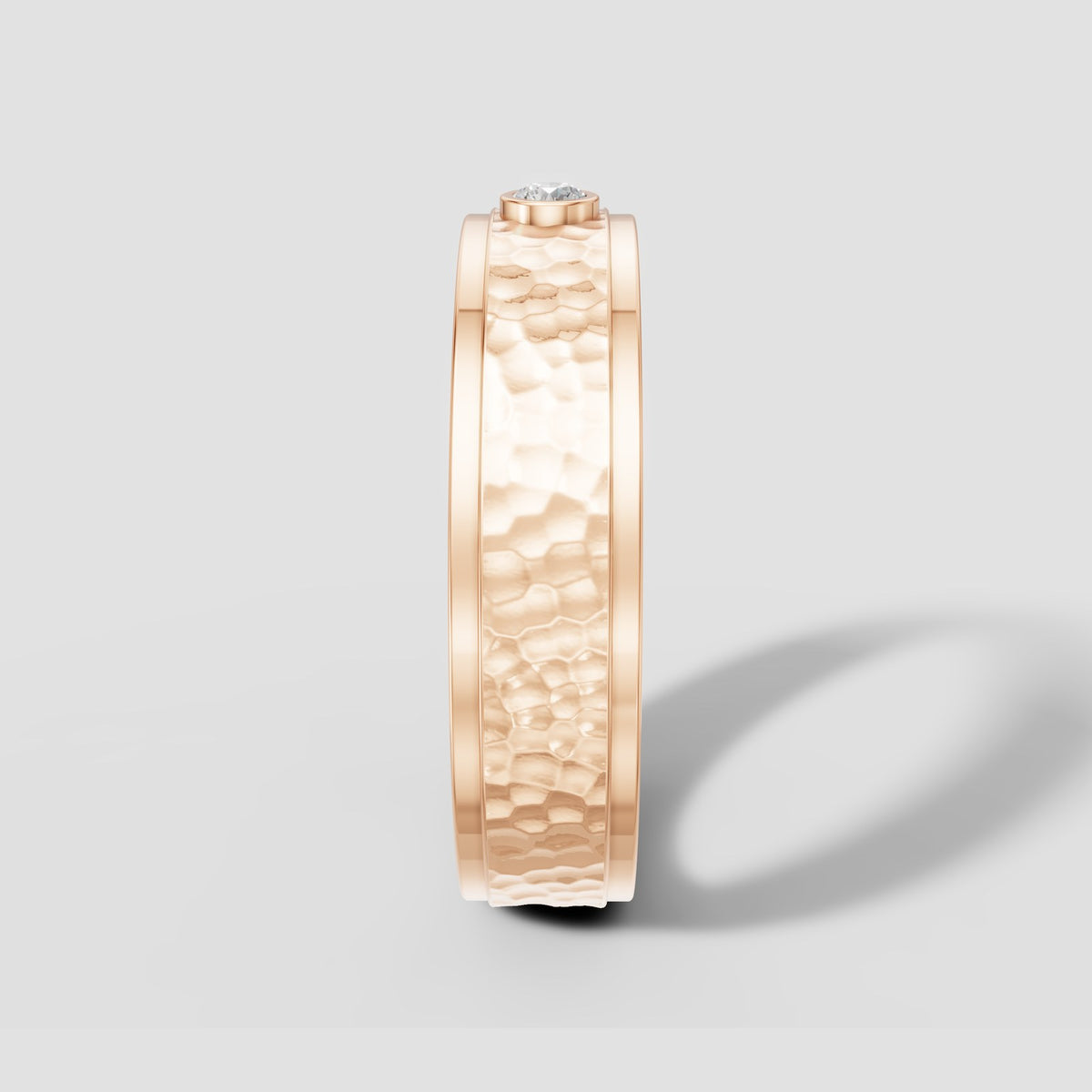 Silas Hammered Band in Rose Gold