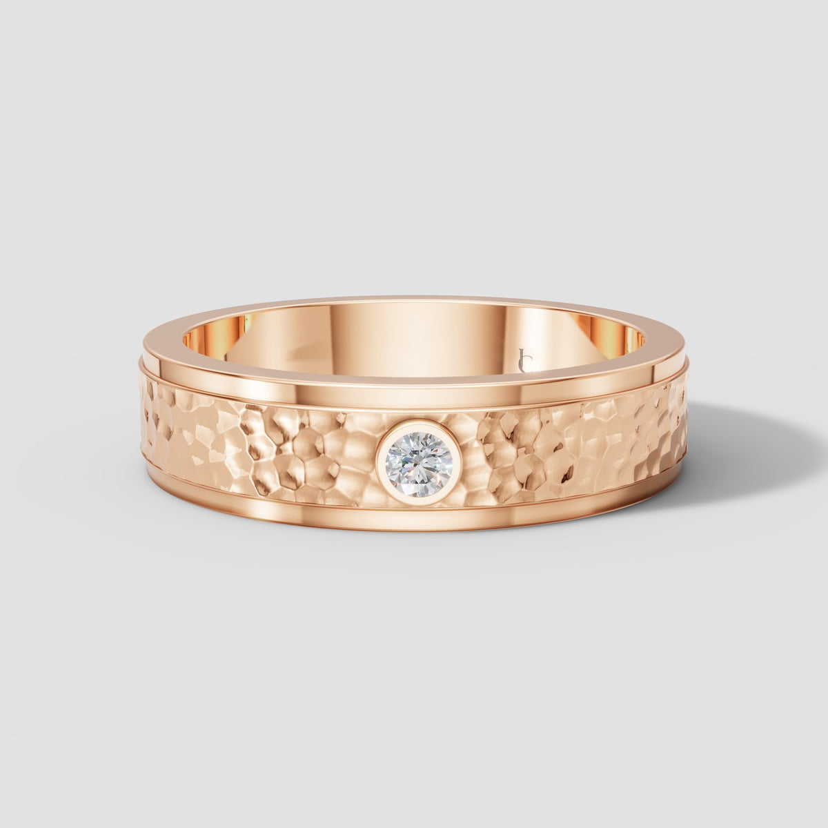 Silas Hammered Band in Rose Gold
