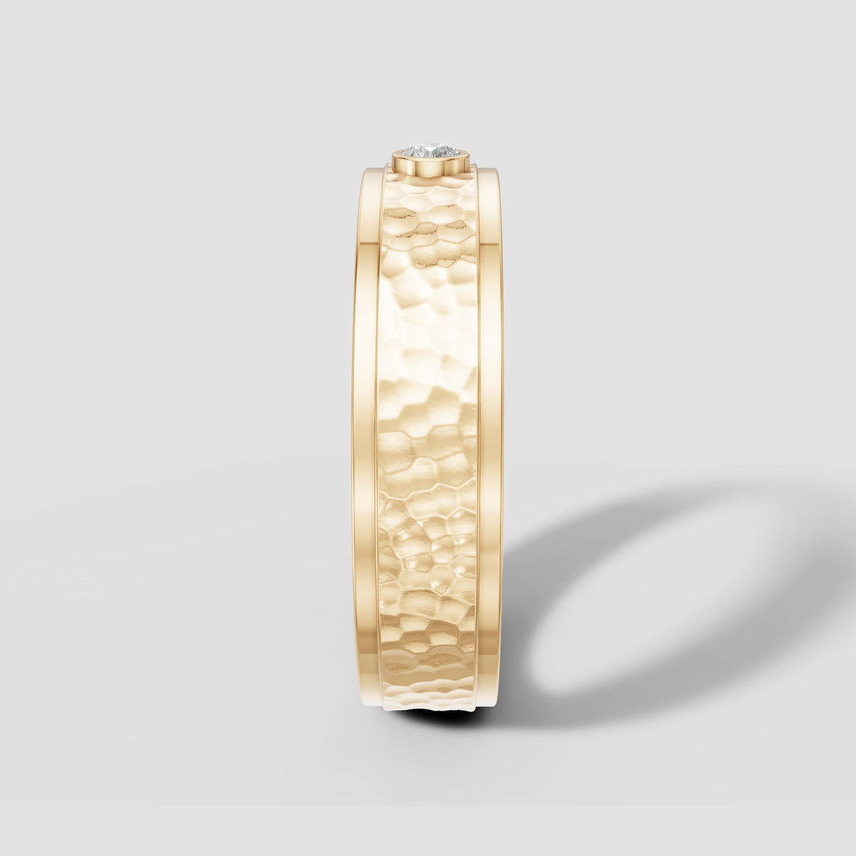 Silas Hammered Band in Yellow Gold